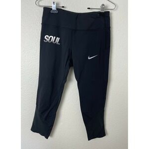 Nike Dri Fit Running‎ Leggings Capri 3/4 Pants Black Women's Medium Soul Cycle